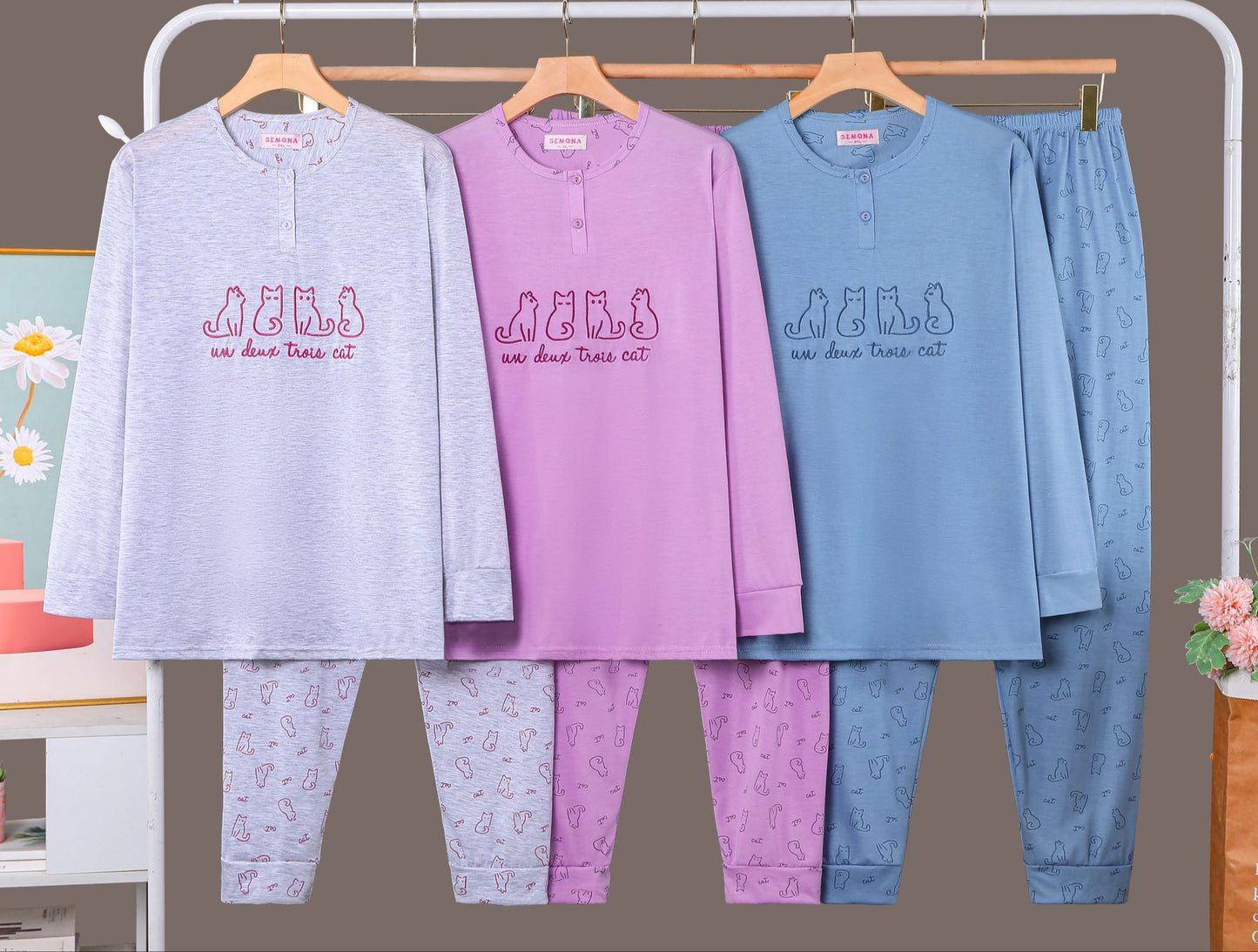 Pijama Primavera Mujer Fino TALLA ESPECIAL 5004#