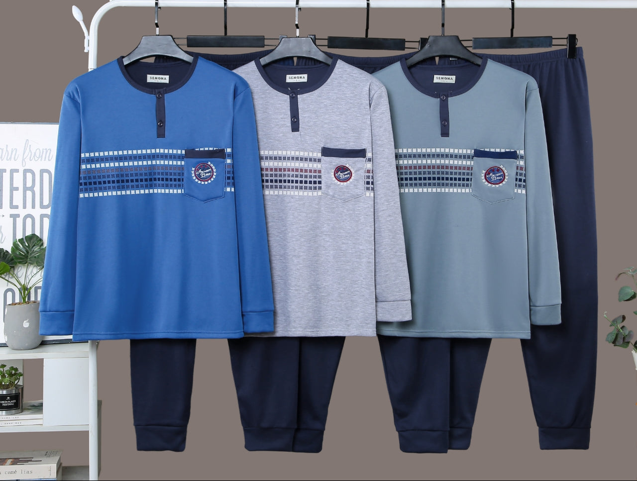 Pijama Hombre con Felpa 15PCS 5047#