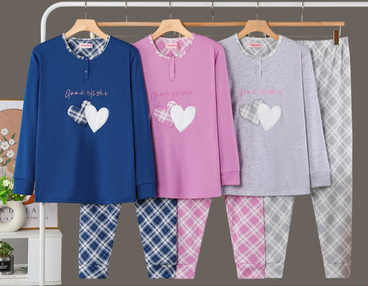 Pijama Invierno Con Felpa Largo 5007#