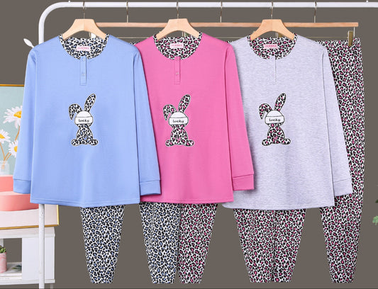 Pijama Invierno Con Felpa Largo 5008#