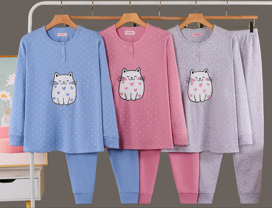 Pijama Invierno Con Felpa Largo 5010#