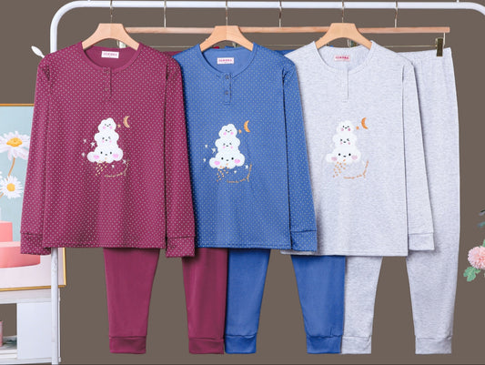 Pijama Invierno Con Felpa Largo 5013#