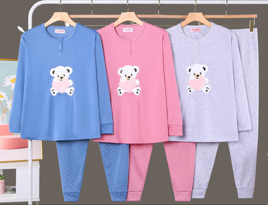 Pijama Invierno Con Felpa Largo 5014#