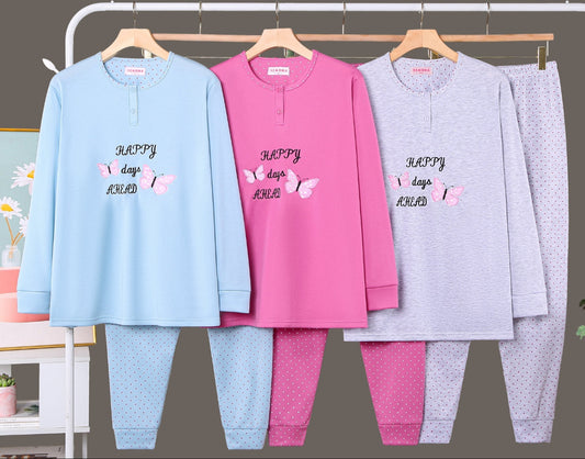 Pijama Invierno Con Felpa Largo TALLA ESPECIAL 5015#
