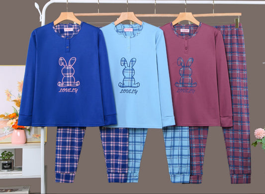 Pijama Invierno Con Felpa Largo 5016#