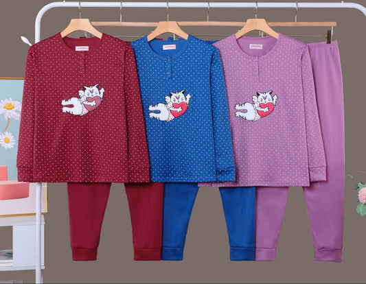 Pijama Invierno Con Felpa Largo 5017#