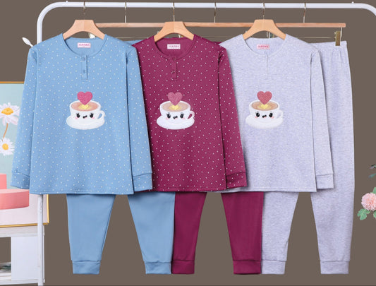 Pijama Invierno Con Felpa Largo 5019#