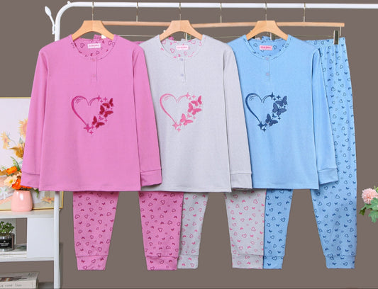 Pijama Invierno Con Felpa Largo LICRA 5021#