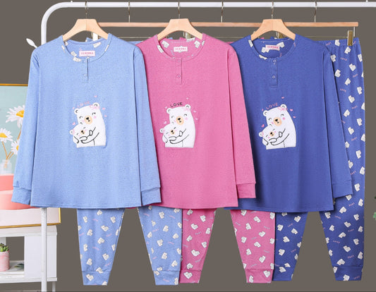 Pijama Invierno Con Felpa Largo LICRA 5025#