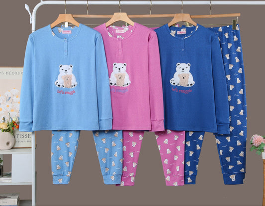 Pijama Invierno Con Felpa Largo LICRA 5026#