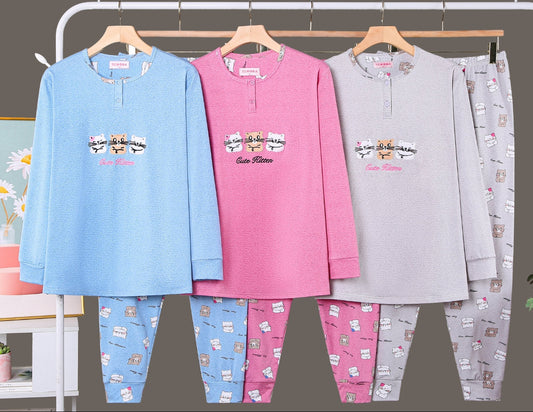 Pijama Invierno Con Felpa Largo LICRA 5028#