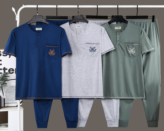 Pijama Manga Corta Pantalón Largo Hombre  602#