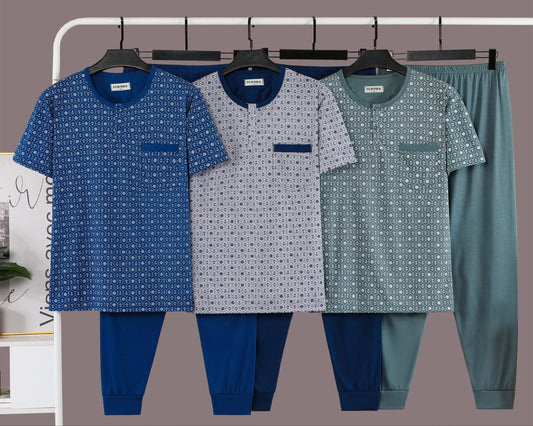 Pijama Manga Corta Pantalón Largo Hombre 601#